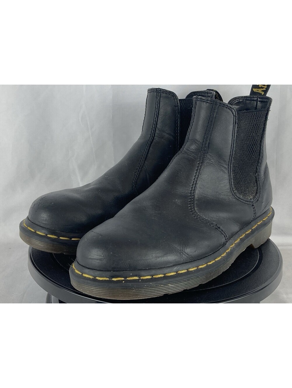 Womens Size 7 Dr. Martens 2976 Black Leather Chelsea Boots AirWair Ankle Slip On